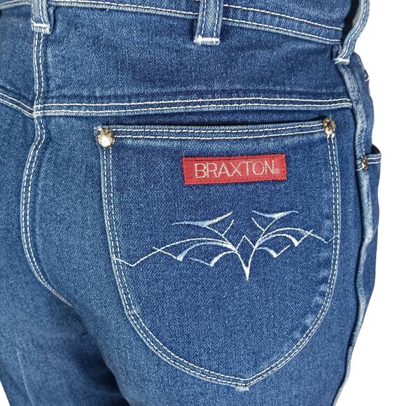 Vintage Braxton 80s High Waist Jeans Blue Triple Stitch size 8 / 10 Retro - Picture 6 of 13